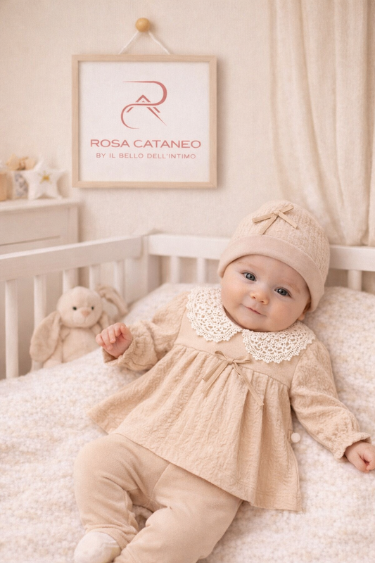 Completo Neonata Elegante in Cotone 5 Pezzi Mini zeyn  Art 7084