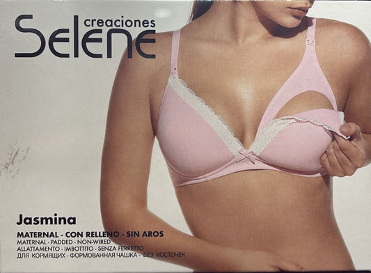 Reggiseno Allattamento Selene Jasmina Coppa C Imbottito Senza Ferretto Rosa e Azzurro