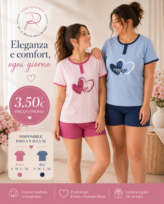 Pigiama Donna Mezza Manica con Pantaloncino Mastro Bianco – Super Promo €3,50