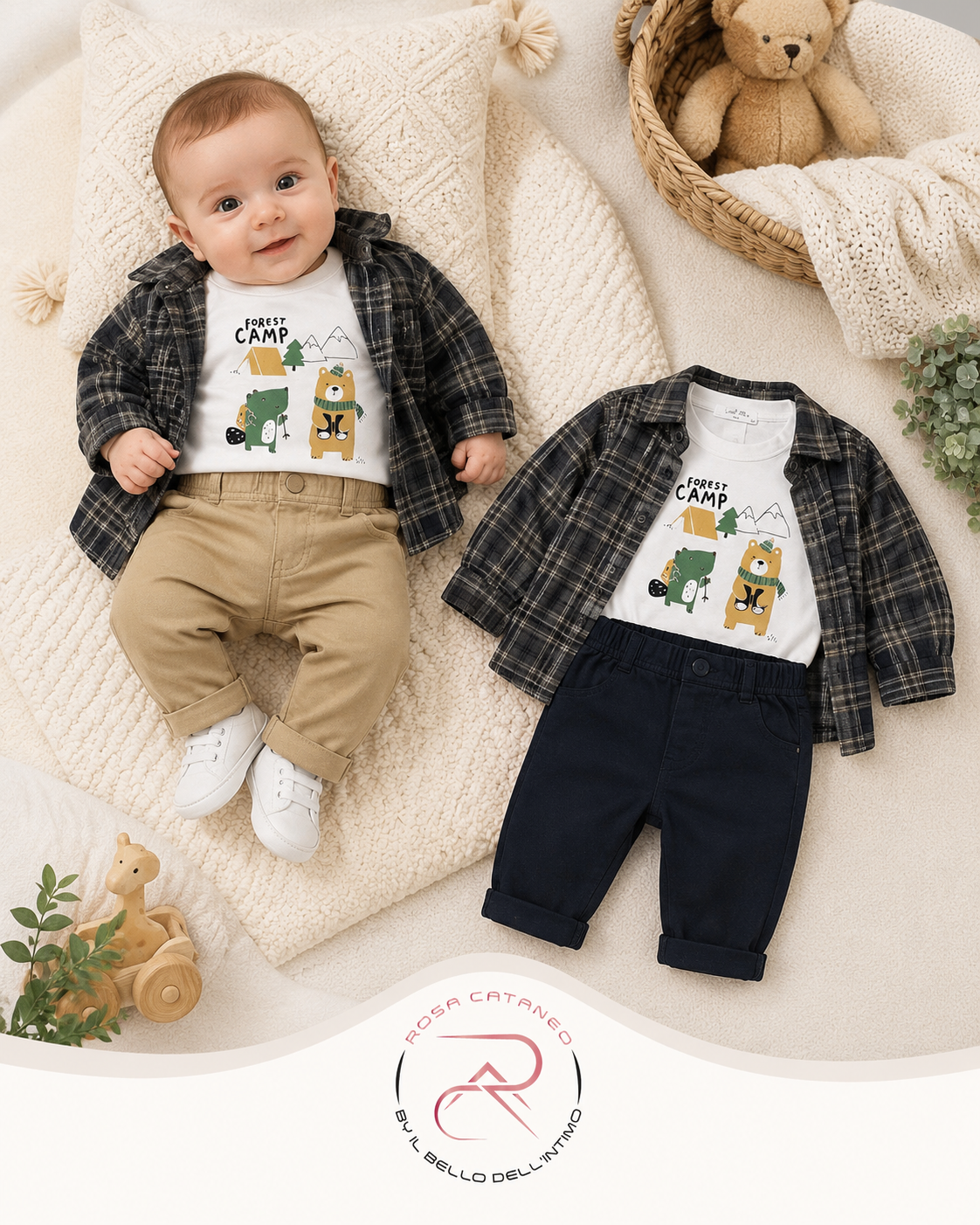 Completo 3 pezzi neonato con giubbinetto
