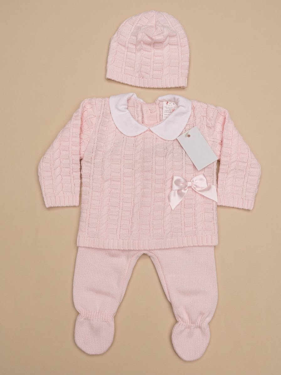 Completo Nascita Neonata 3 Pezzi in Maglia – Fruit de ma Passion Art. 1554