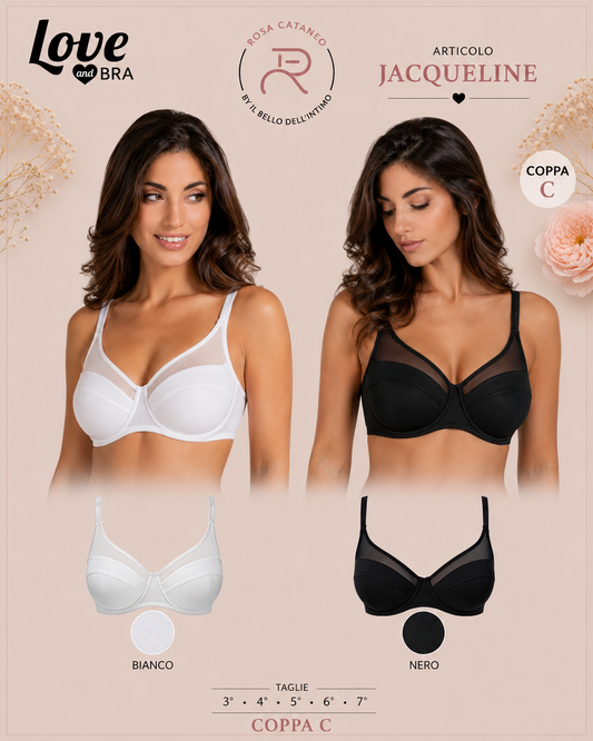 JACQUELINE | Reggiseno Balconcino Coppa C in Microfibra e Tulle Love and Bra