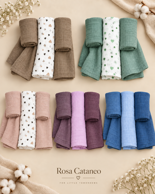 Set 3 Pezzi Quadrati in Garza – Roby Baby Art. Carlottina