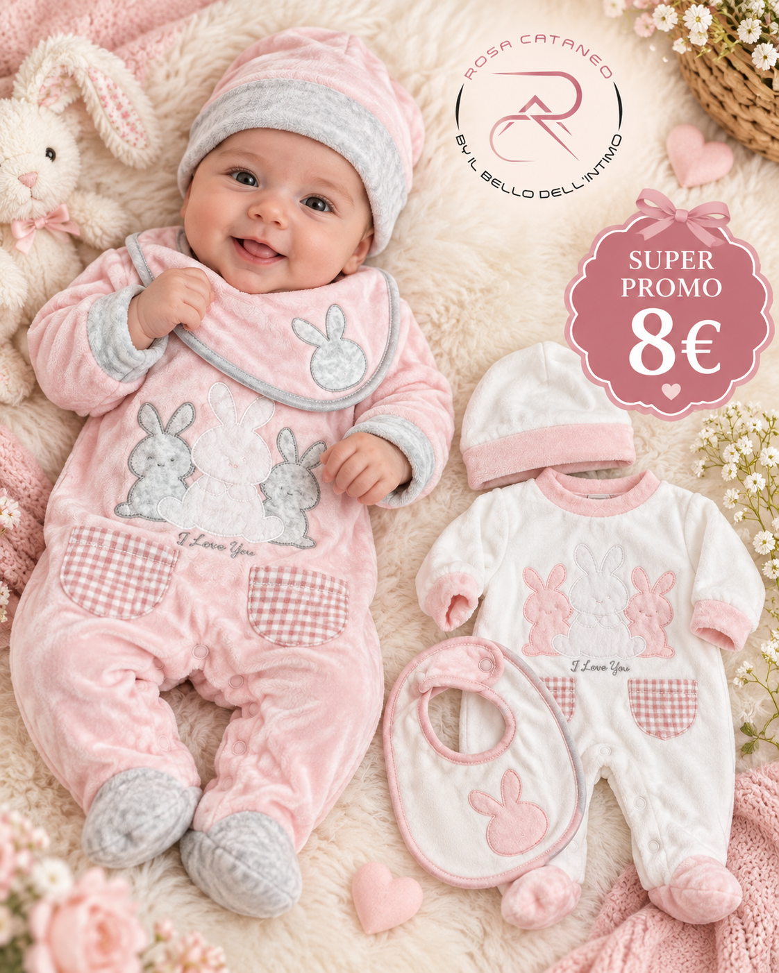 Tutina in Ciniglia 3 Pezzi Femminuccia Mono Star – XW-19143