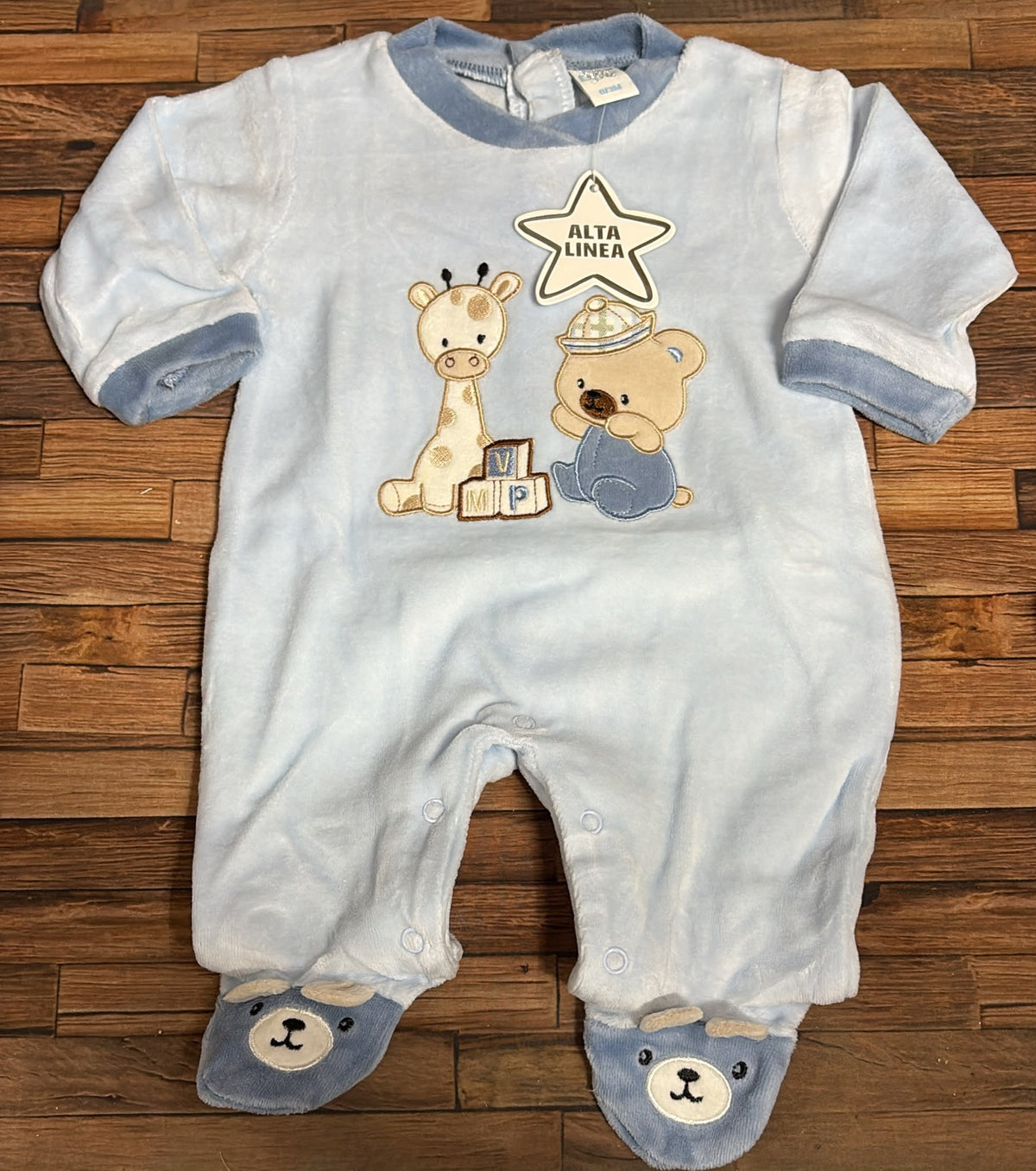Tutina Neonato in Ciniglia Alta Linea – Orsetto & Giraffa – Art. XNO-240
