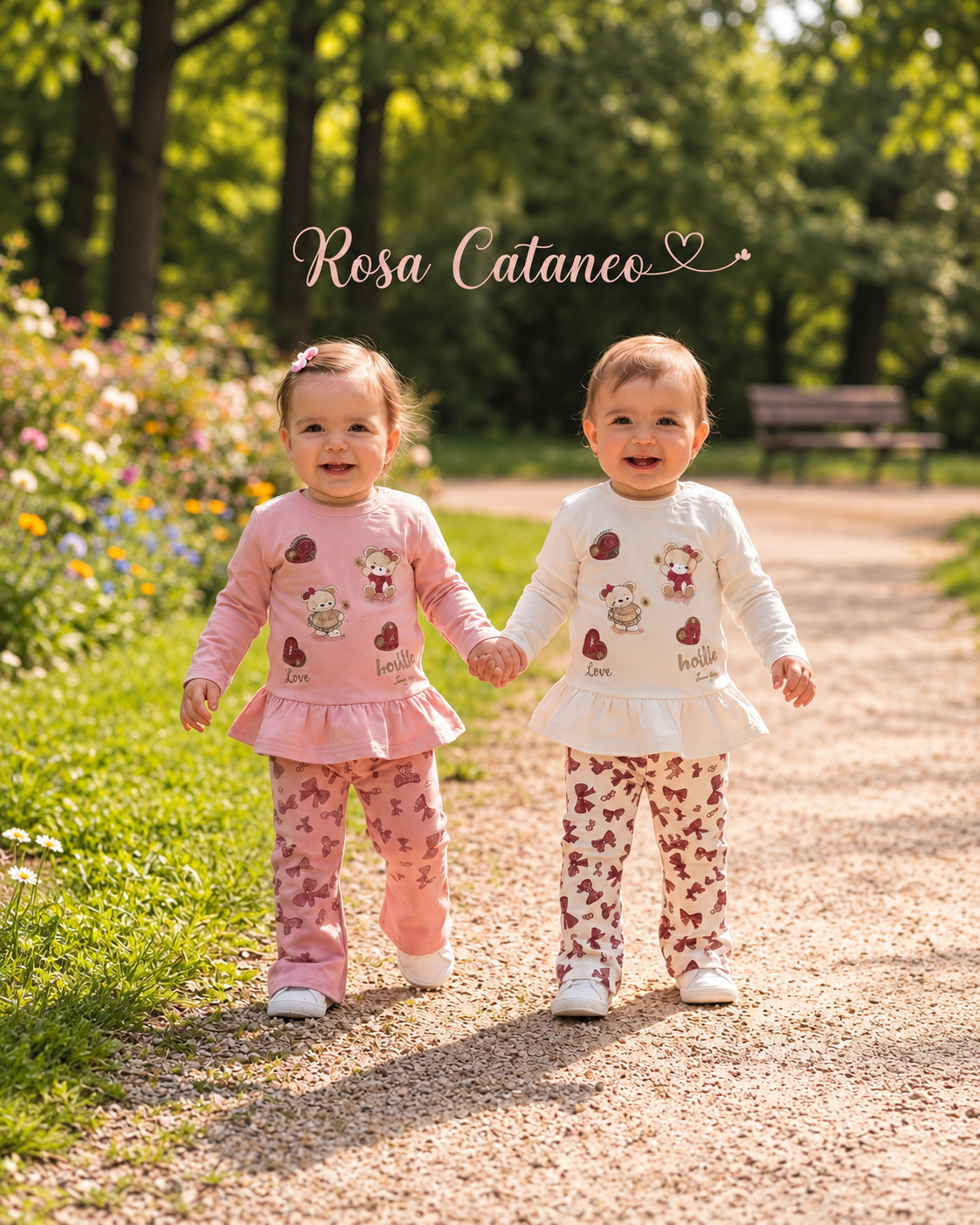 Completo Neonata Caldo Cotone Miss Bellina XNA-3766 – Rosa e Bianco