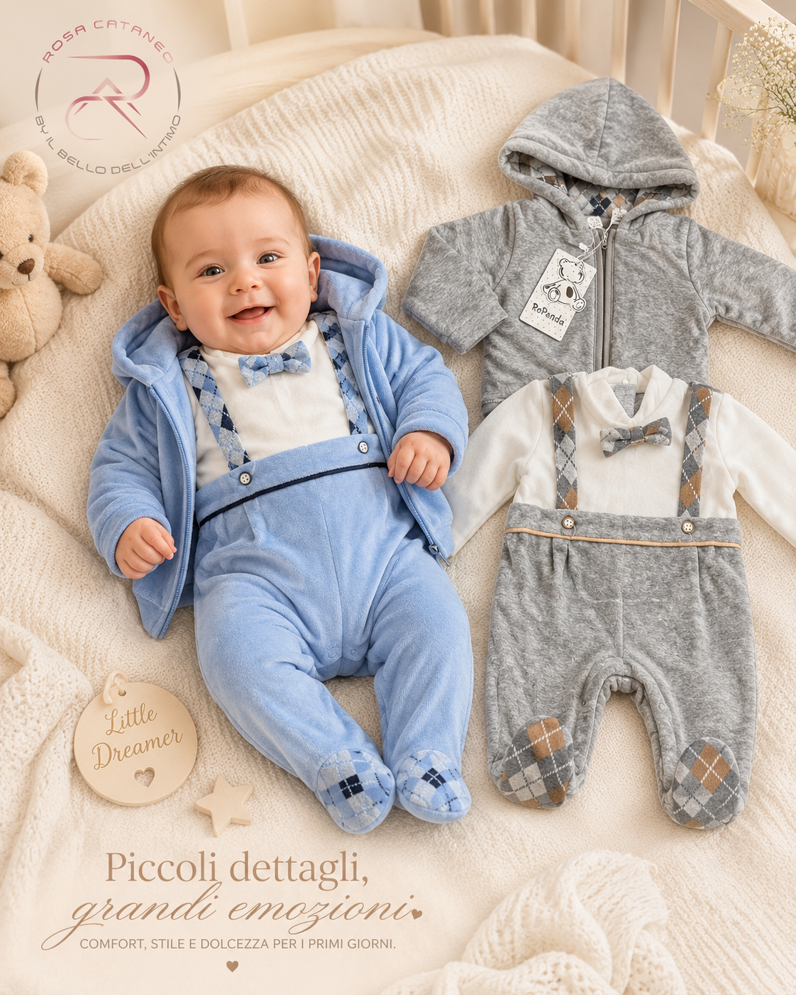 Tutina in Ciniglia + Giubbinetto Full Zip “Re Panda” – Art. RB-574