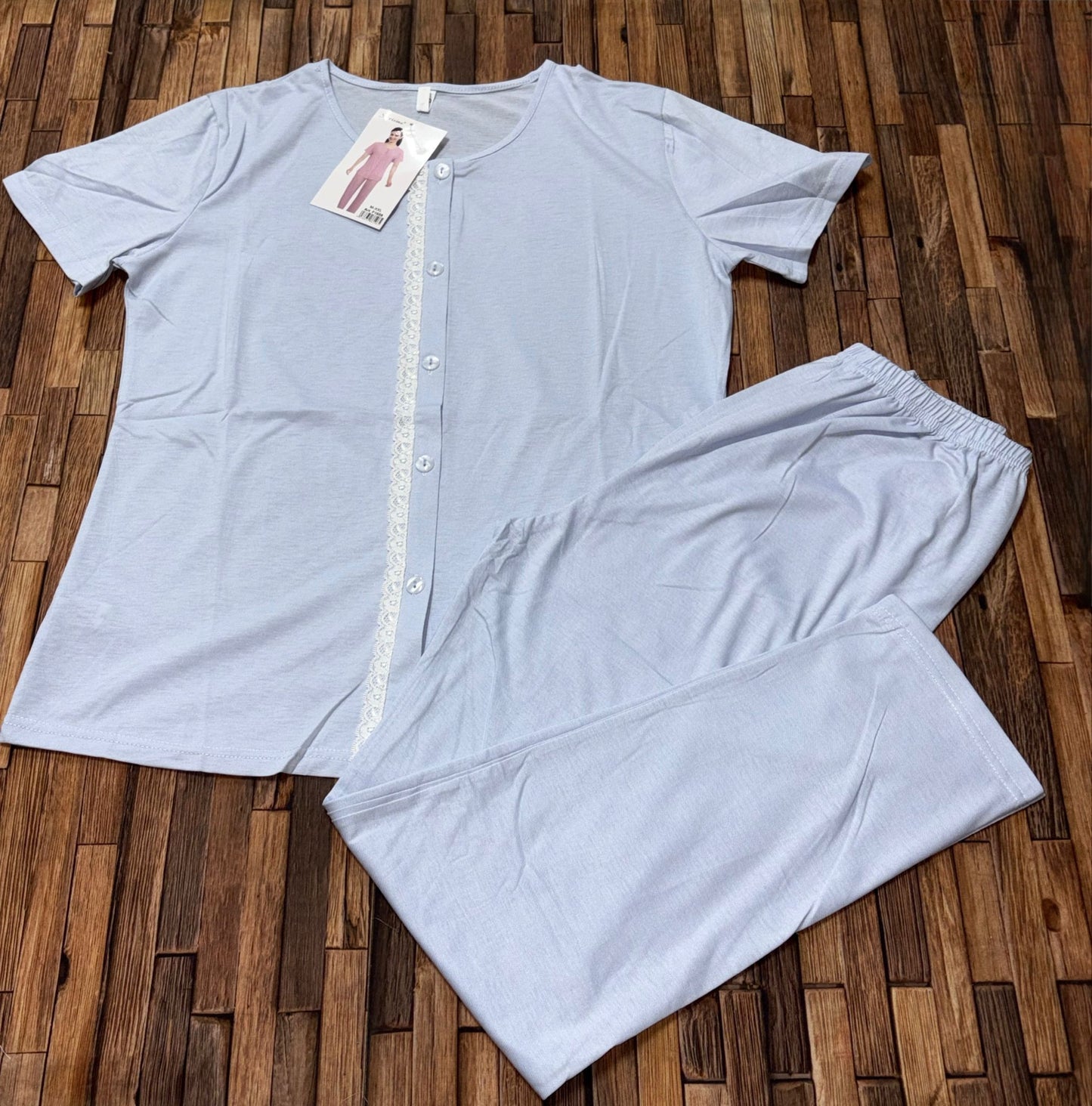 Pigiama Donna Aperto Avanti Premaman e Allattamento Manica Corta con Pantalone Lungo Art. F-1608