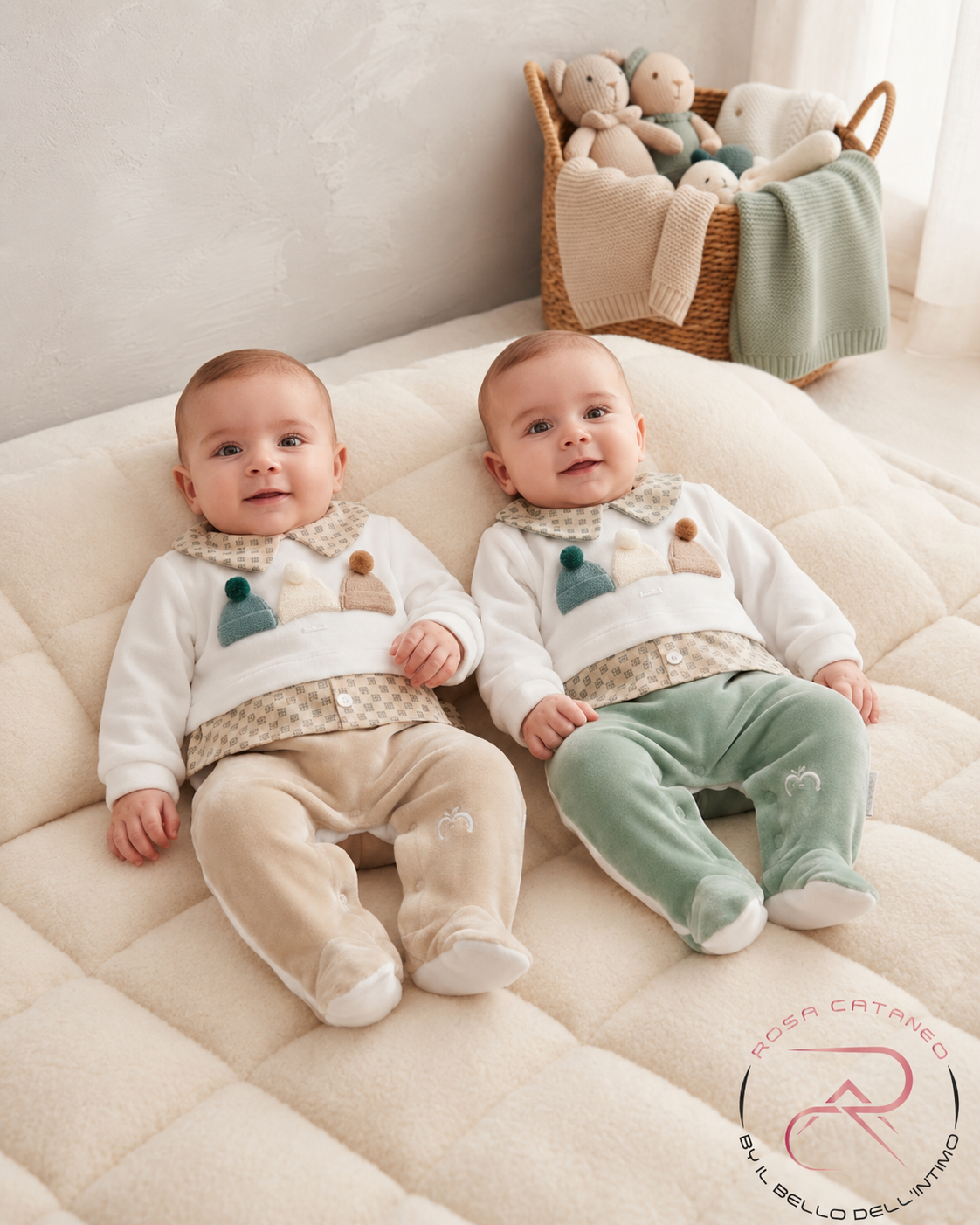 Tutina in ciniglia maschietto con colletto Melanie TC106