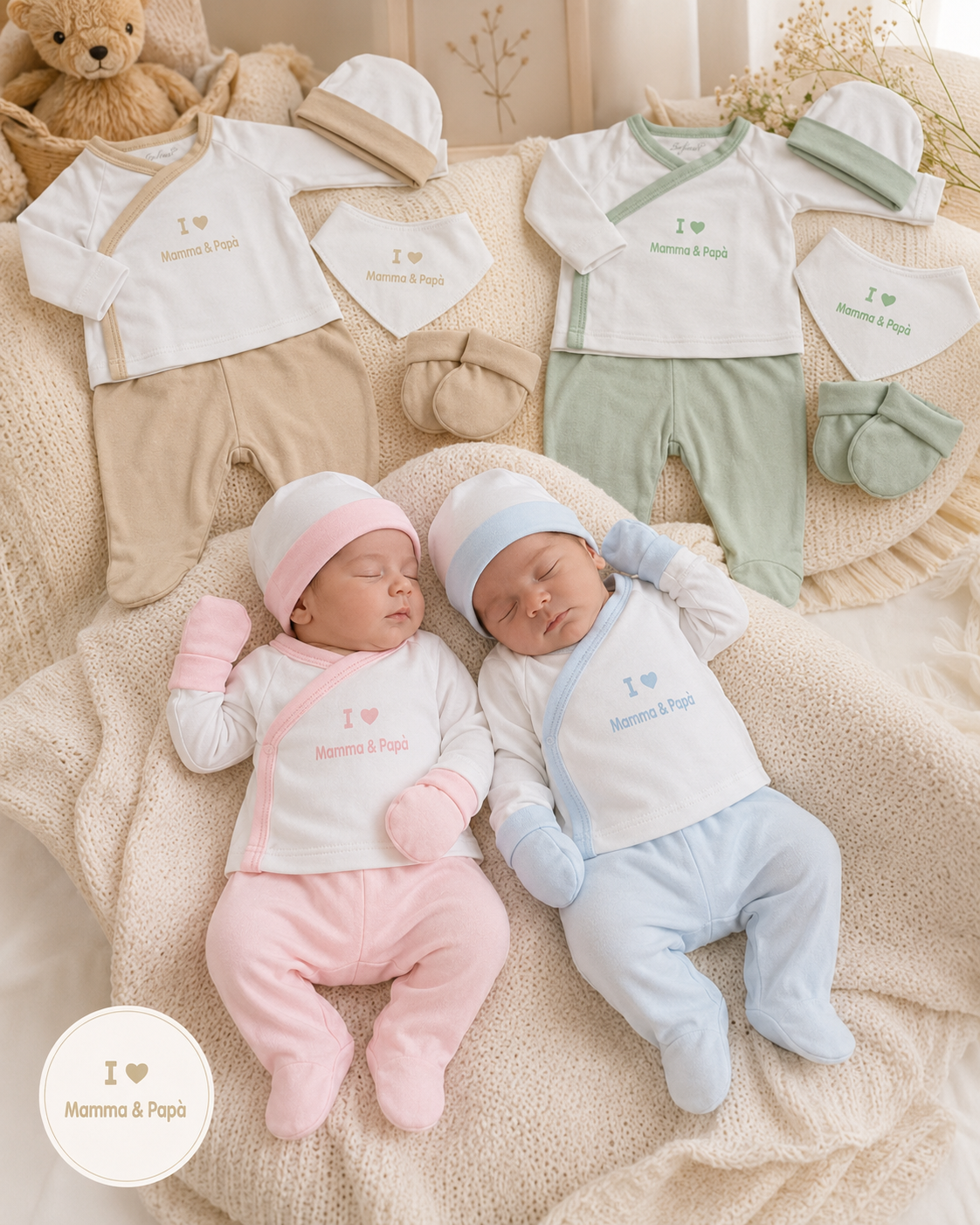 Set Nascita Neonato 5 Pezzi in Caldo Cotone Les Jolies LJ-3591 Dis.3