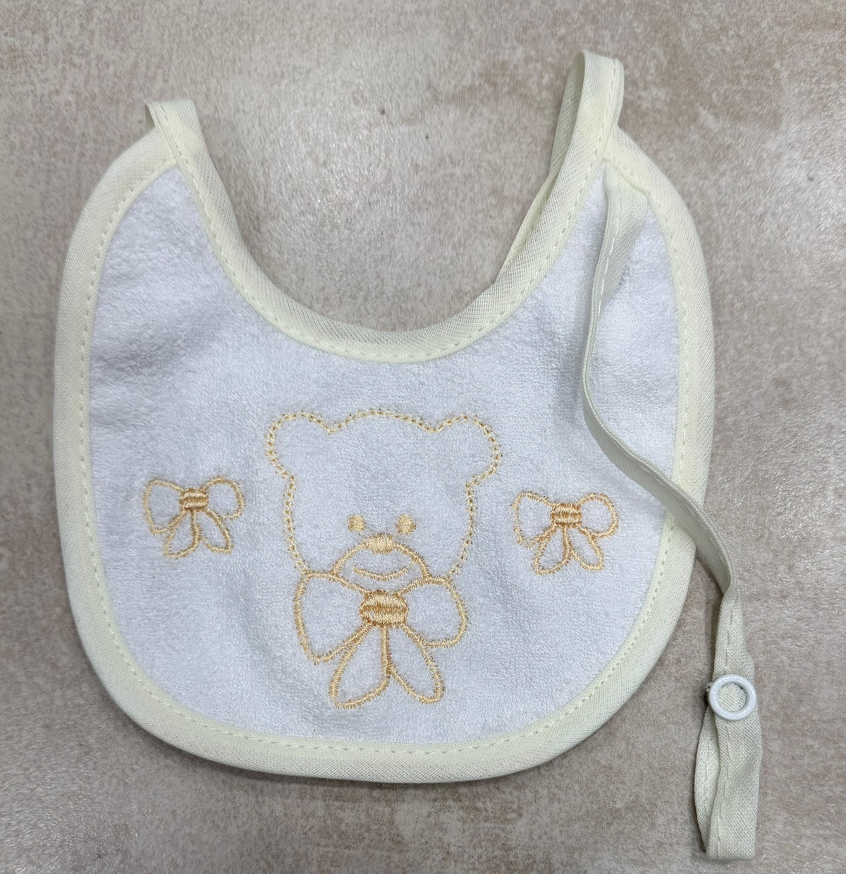 Bavetta Neonato in Spugna Ricamata con Portaciuccio Irge – Art. IR355/5