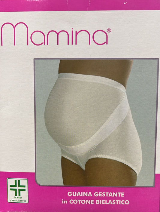 Guaina Pre Parto Mamina in Cotone Bielastico Bianca Art. Z 9105/01