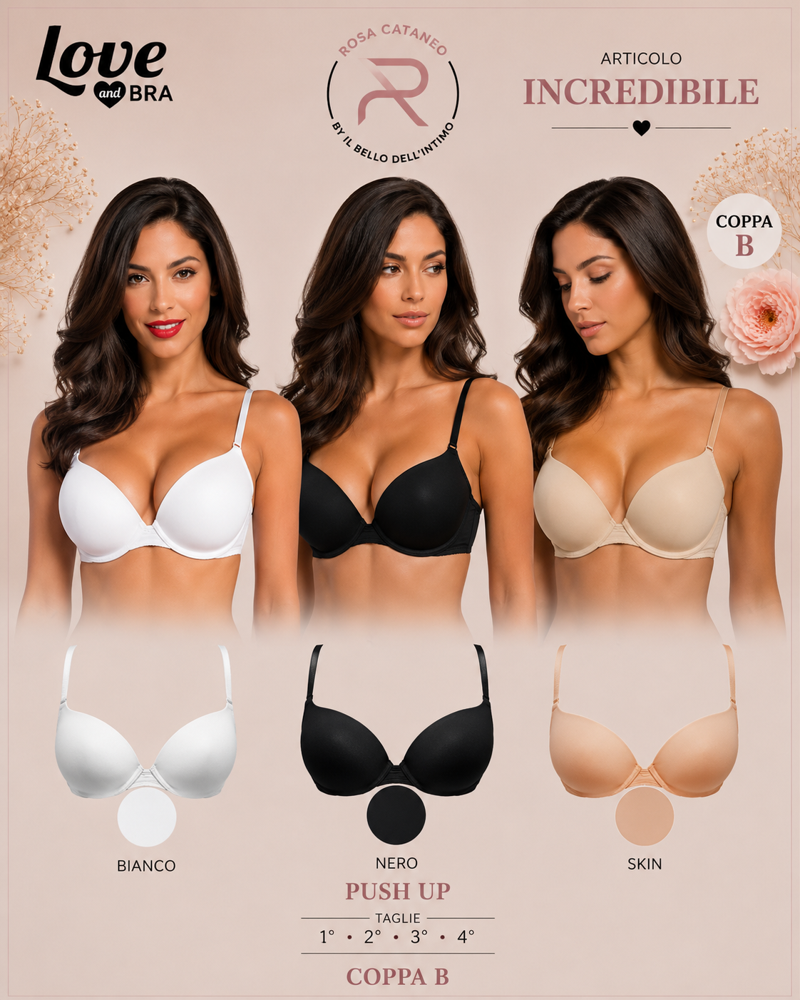 INCREDIBILE | Reggiseno Super Push-Up in Microfibra Love and Bra