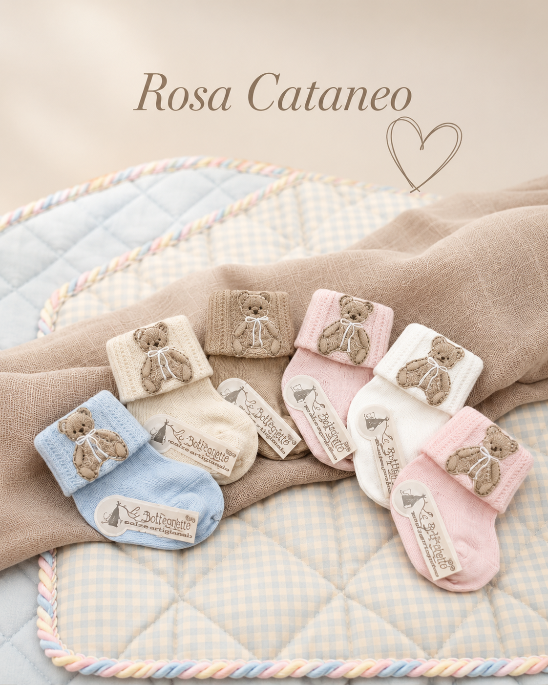 Calzini Neonato in Filo con Orsetto Bel Piccino 4368T/20