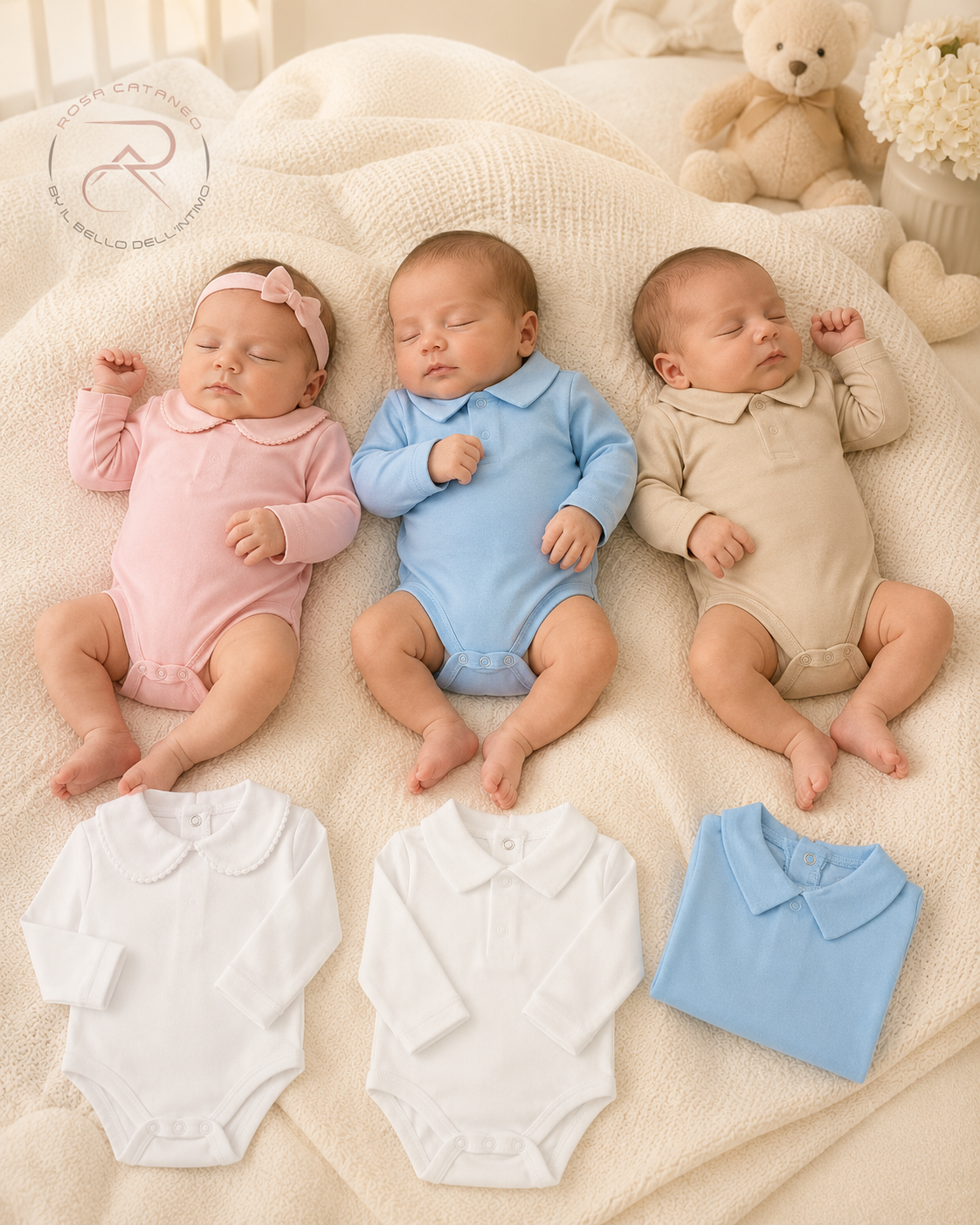 Set 2 Body Manica Lunga Mod. Polo “Miss Bellina”