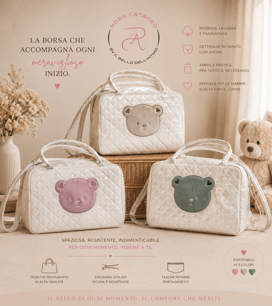 Borsa Trapuntata Neonato Orsetto 🧸✨