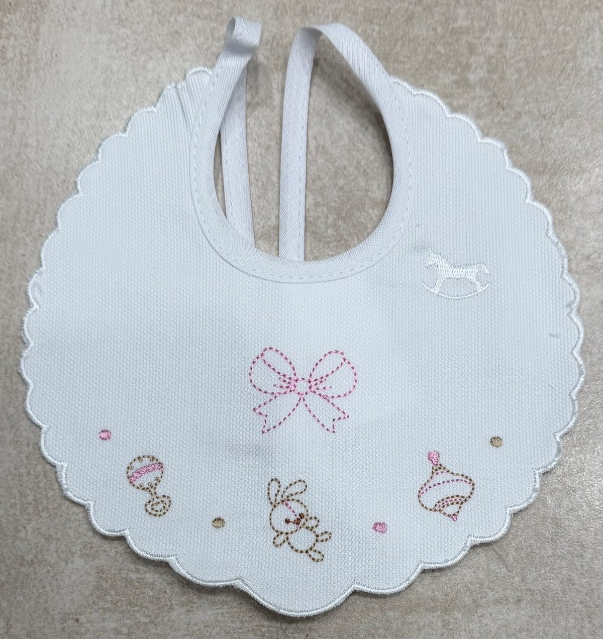 Bavetta Neonato in Piquet Ricamata Mio Piccolo – Art. 103 Dis. 666