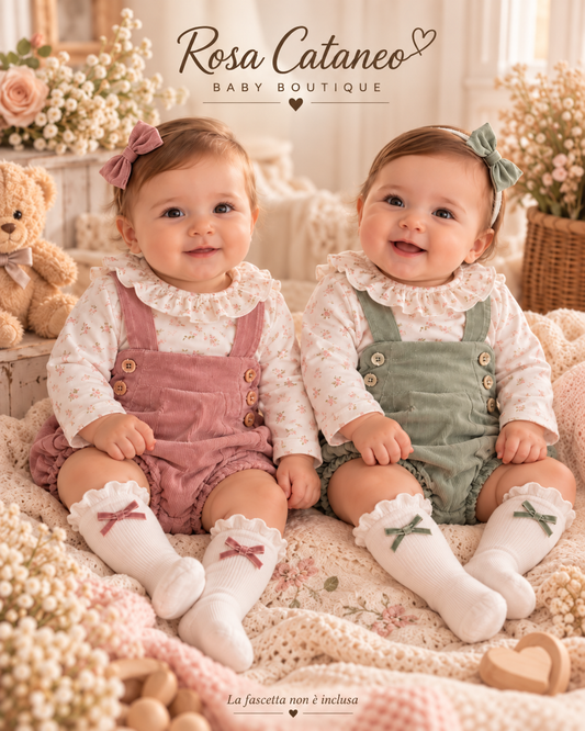 Completo Neonata Salopette con Parigine – Stelle & Pupi SNBA-1504-M3