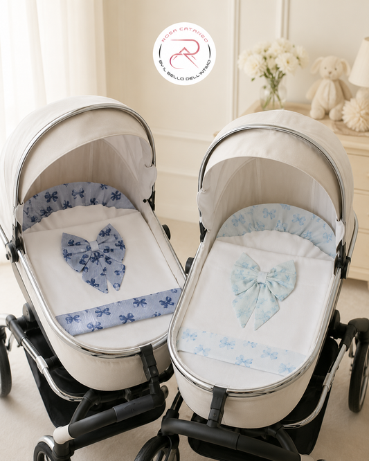 Set Lenzuola Passeggino/Carrozzina Ornella – 3 Pezzi – 100% Cotone – Art. LC016-104F