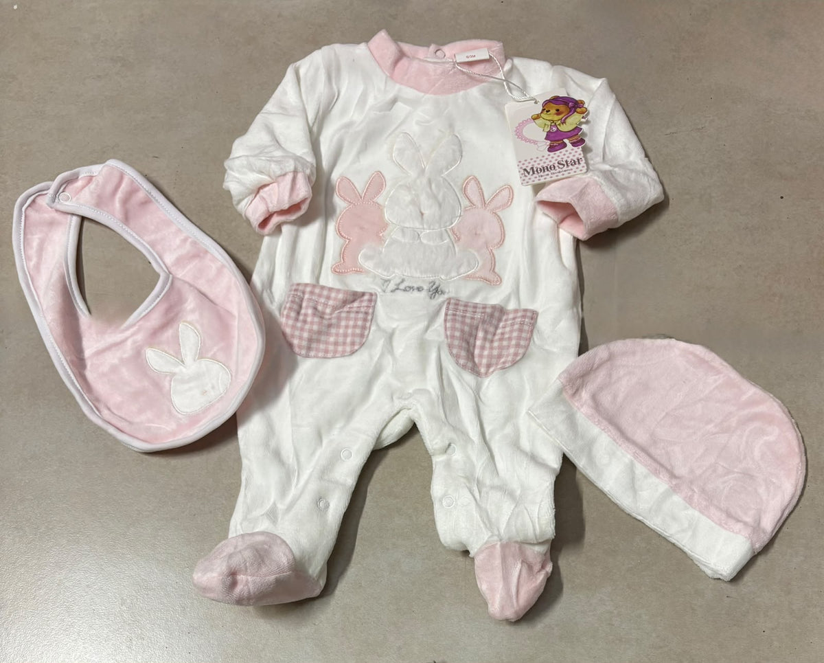 Tutina in Ciniglia 3 Pezzi Femminuccia Mono Star – XW-19143