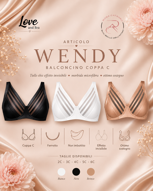 WENDY | Reggiseno Balconcino Coppa C in Tulle Love and Bra