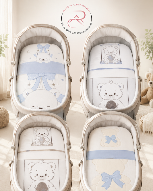 Set Piumino e Lenzuola Passeggino Ornella 100% Cotone – Vari Modelli