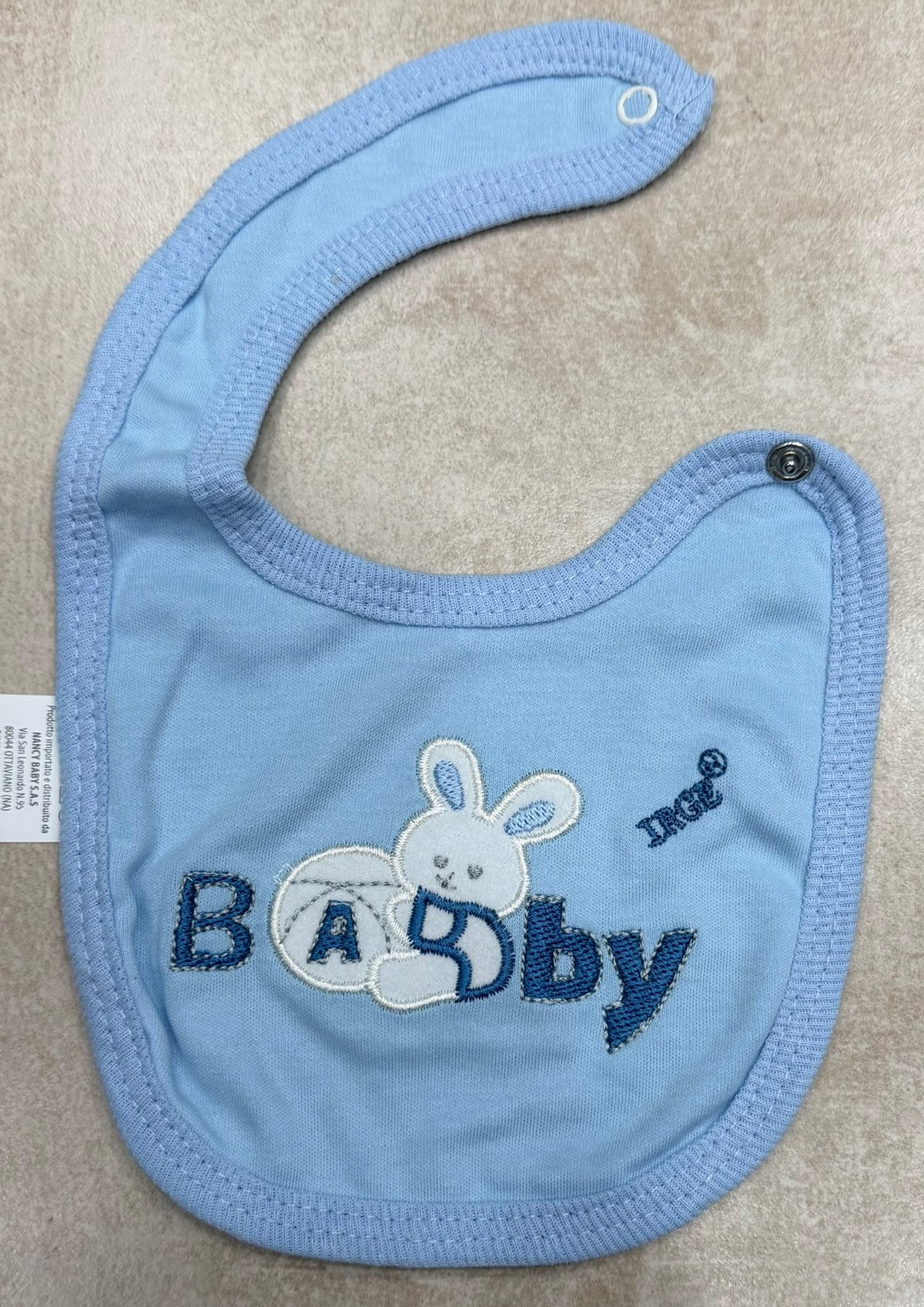 Bavetta Neonato in Cotone Ricamata Irge “Baby Coniglietto”