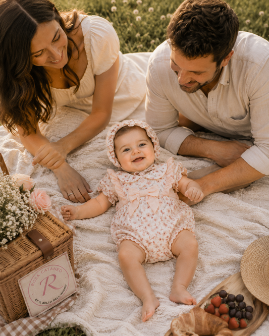 ✨ Pagliaccetto con Cuffietta in Cotone – Flower Romantic