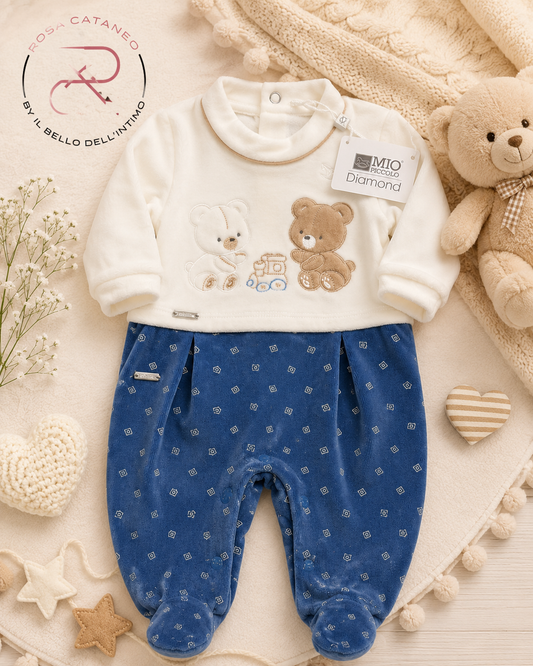 Tutina Neonato in Ciniglia Mio Piccolo Diamond
