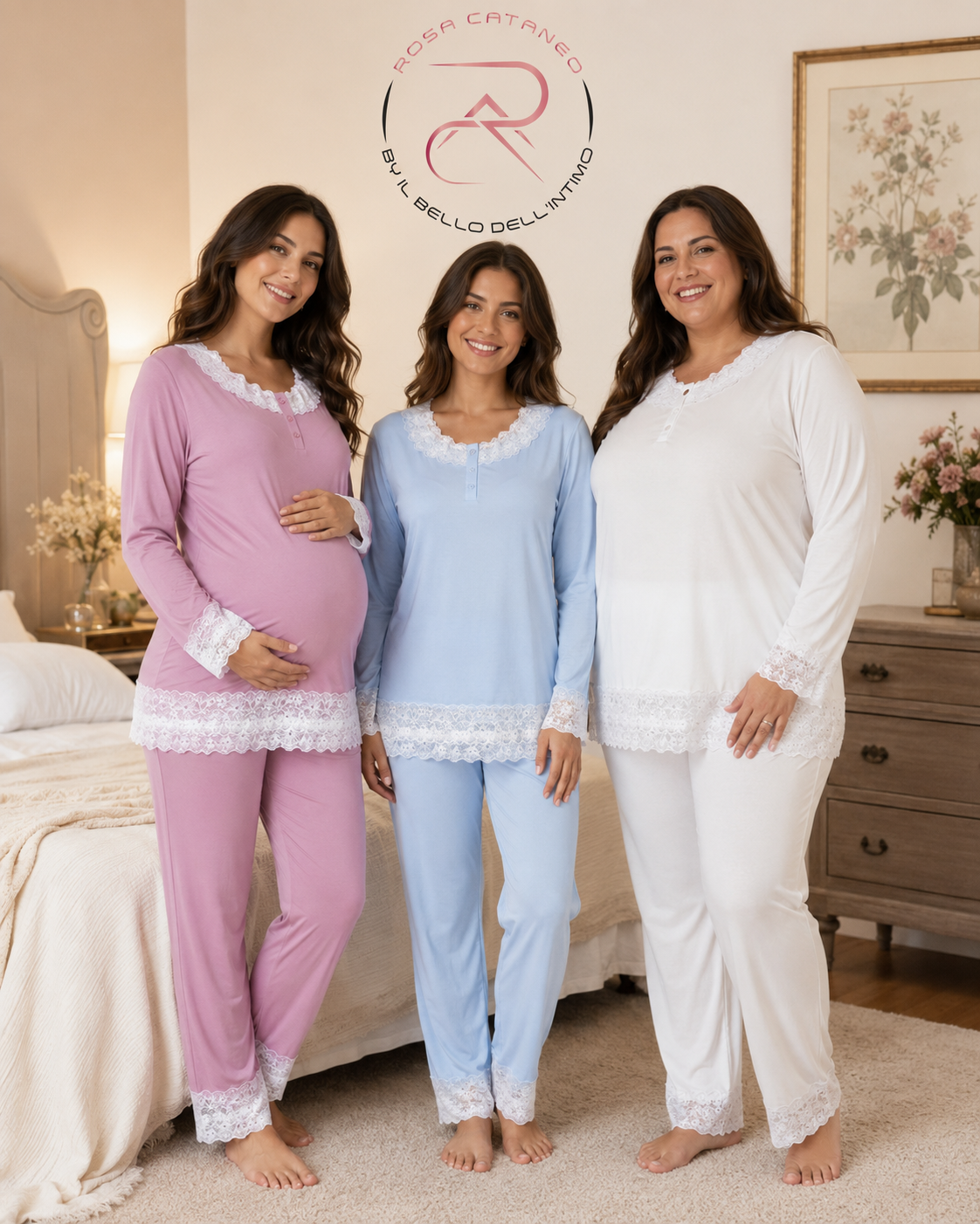Pigiama Donna Premaman e Allattamento con Pizzo – Art. K-313