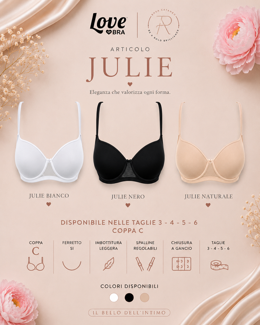 JULIE | Reggiseno Balconcino Coppa C in Microfibra e Tulle Love and Bra