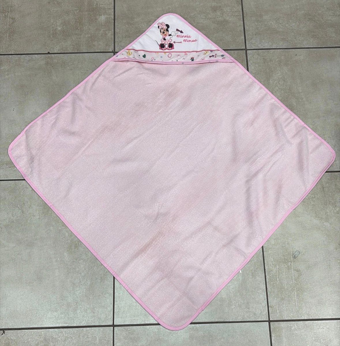 Accappatoio Neonato Disney Minnie con Cappuccio in Spugna 70x70 cm Made in Italy