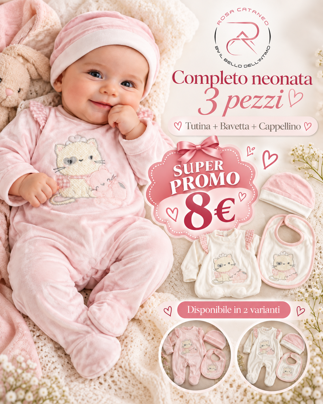 Tutina in Ciniglia 3 Pezzi Femminuccia Mono Star – XW-19141