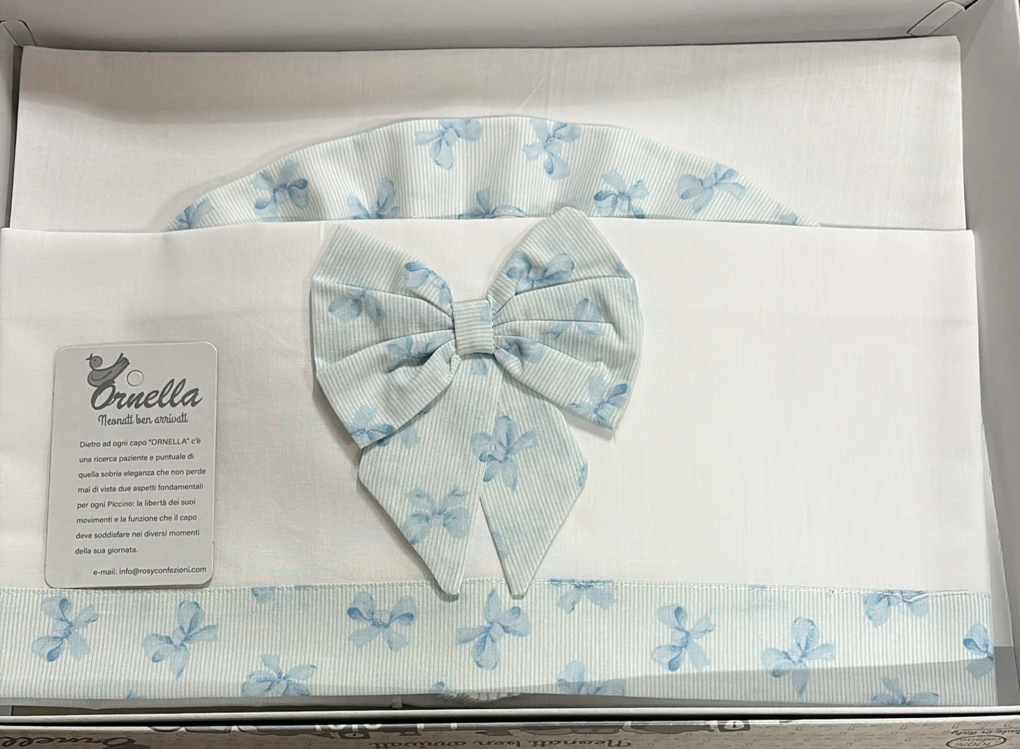 Set Lenzuola Passeggino/Carrozzina Ornella – 3 Pezzi – 100% Cotone – Art. LC016-104F