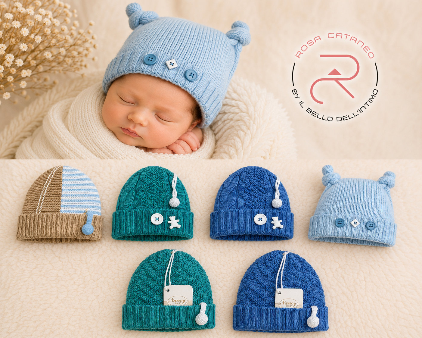 Cappello Prima Nascita Neonato 👶💙