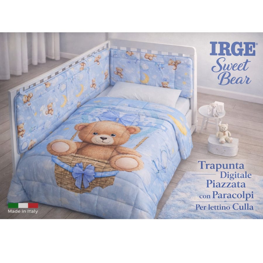 Trapunta Culla Lettino con Paracolpi Sweet Bear IRGE – Set Coordinato Neonato