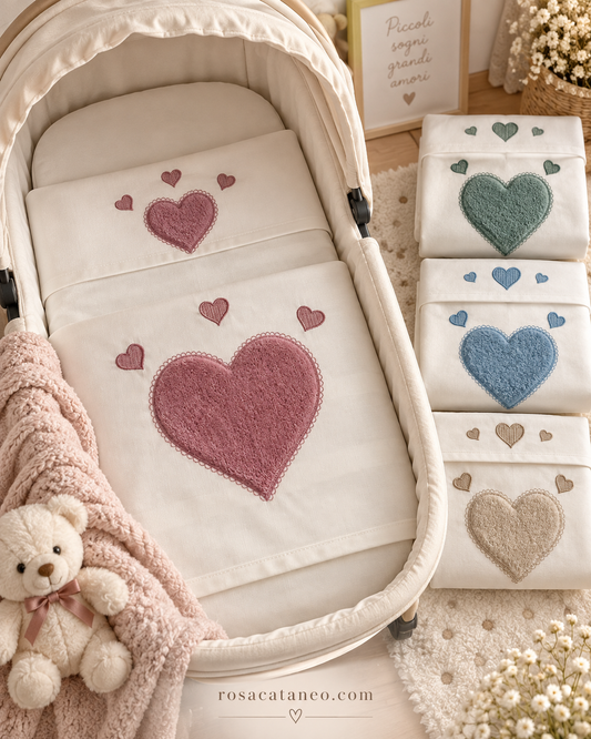 Piumoncino + Completo Lenzuola Tenerotti Cuore – Art. 38 505