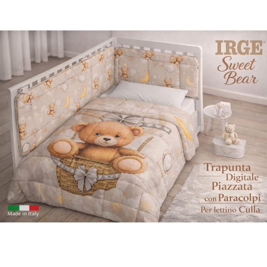 Trapunta Culla Lettino con Paracolpi Sweet Bear IRGE – Set Coordinato Neonato