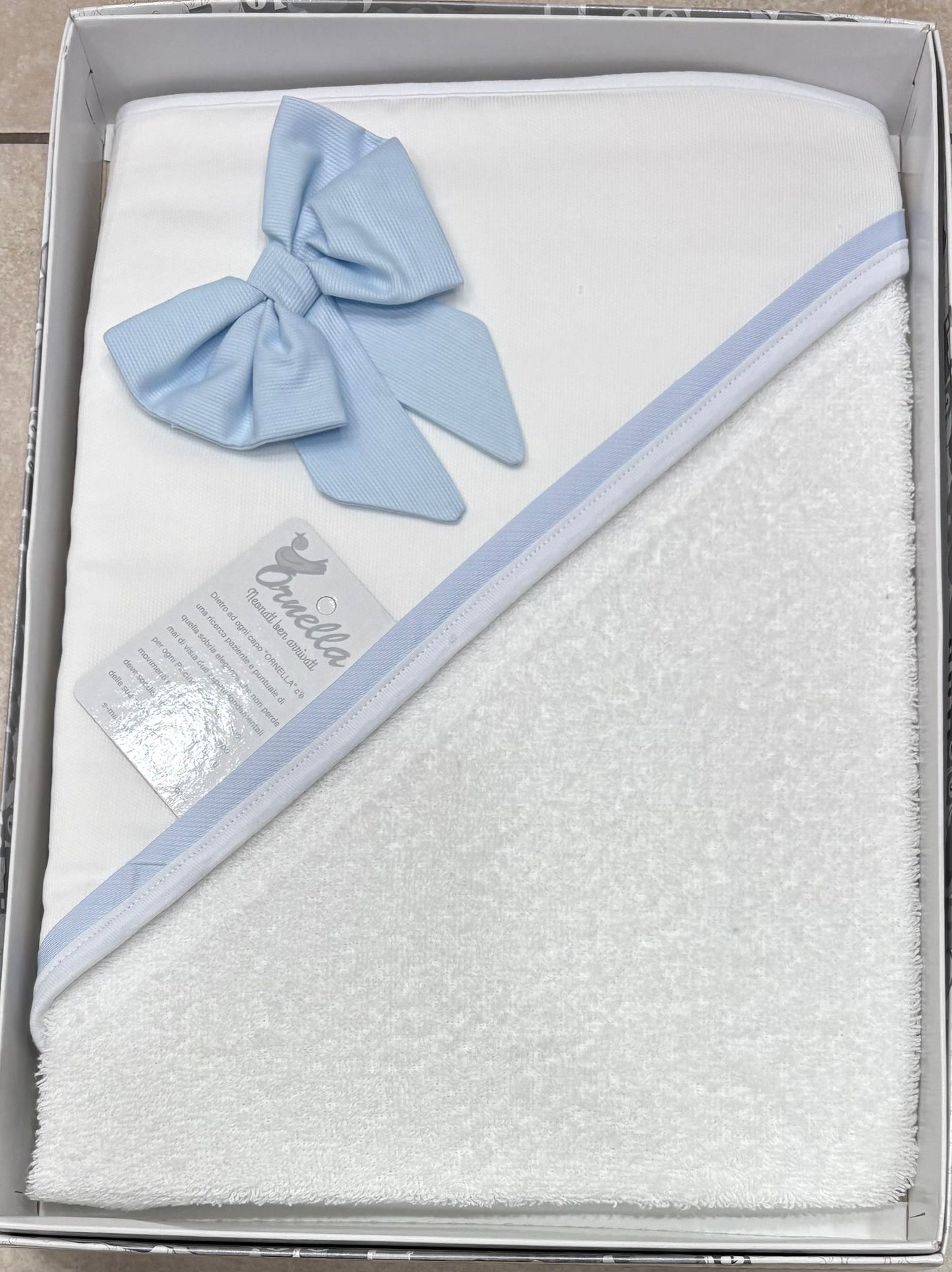 Accappatoio Triangolo Ornella 100% Cotone – Accappatoio Neonato 70x75 cm