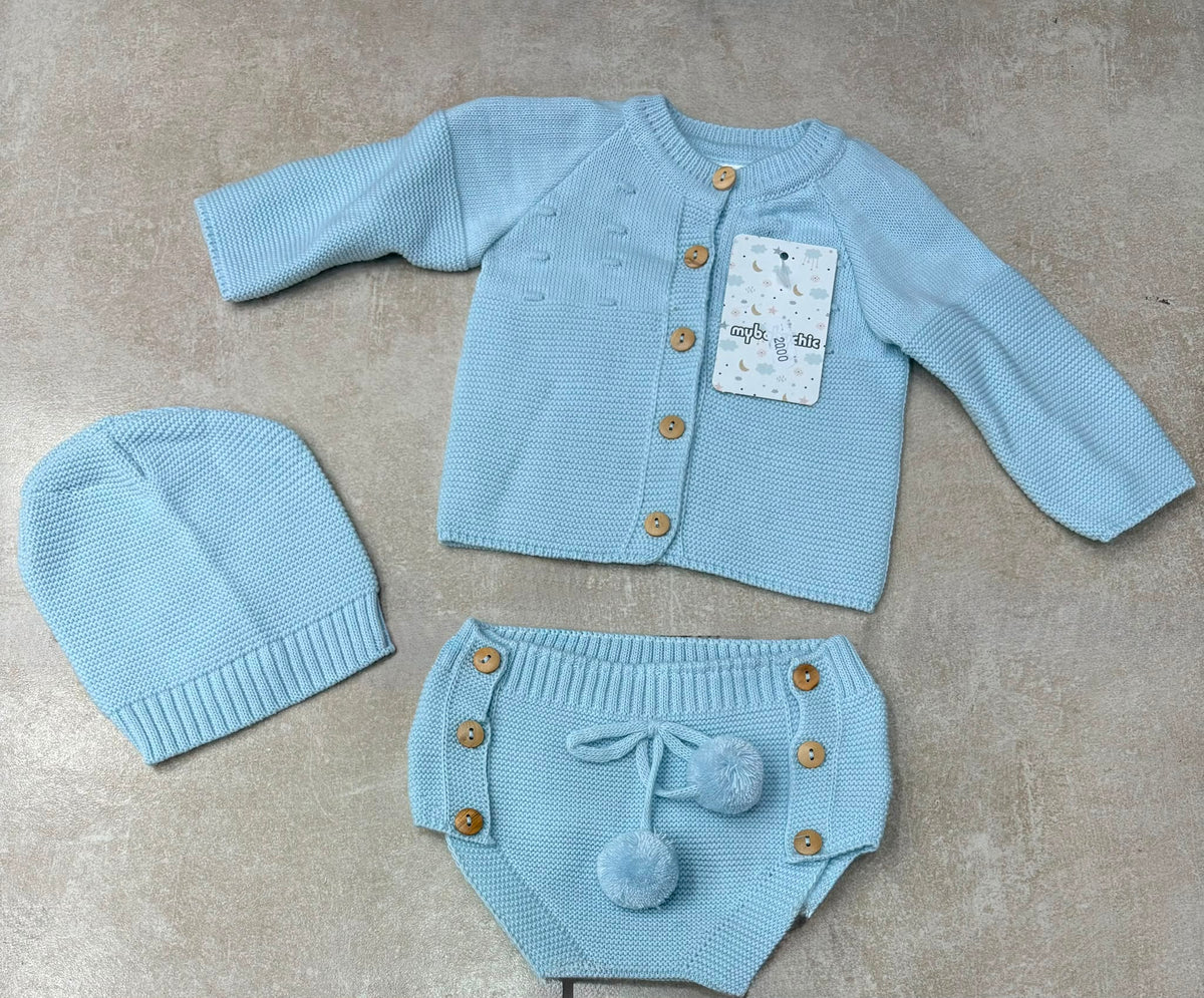 Completo Neonato 3 Pezzi in Maglia My Baby Chic – Art. 2477