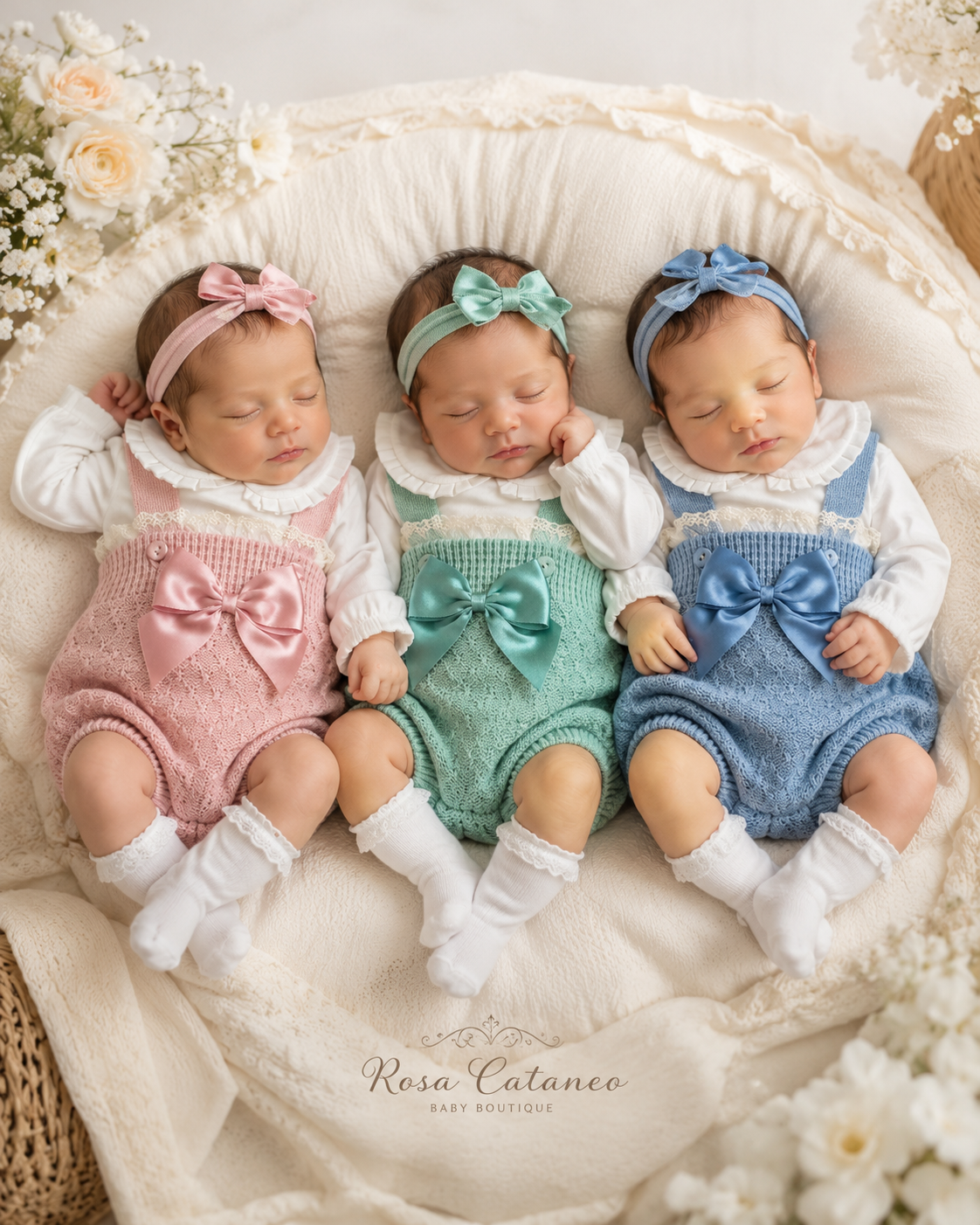 Pagliaccetto Neonato in Maglia con Fiocco – Rosa Cipria | Art. 1177
