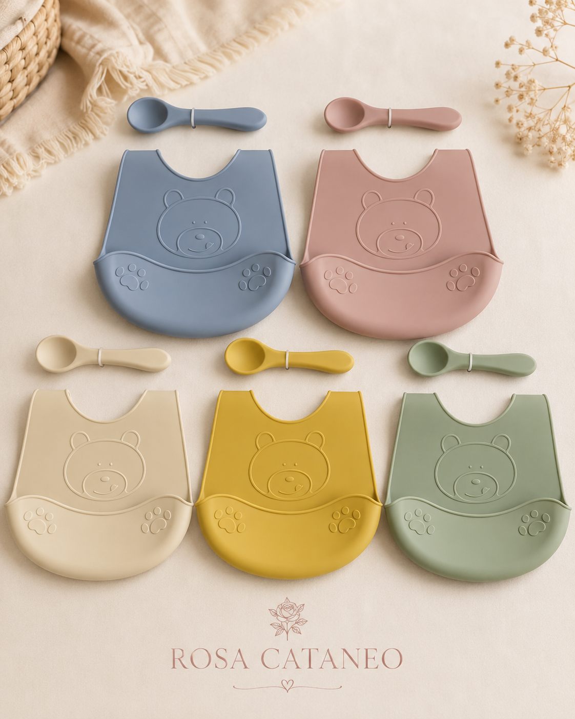 Bavetta in Silicone con Posata per Neonato – Impermeabile | i Batuffolini