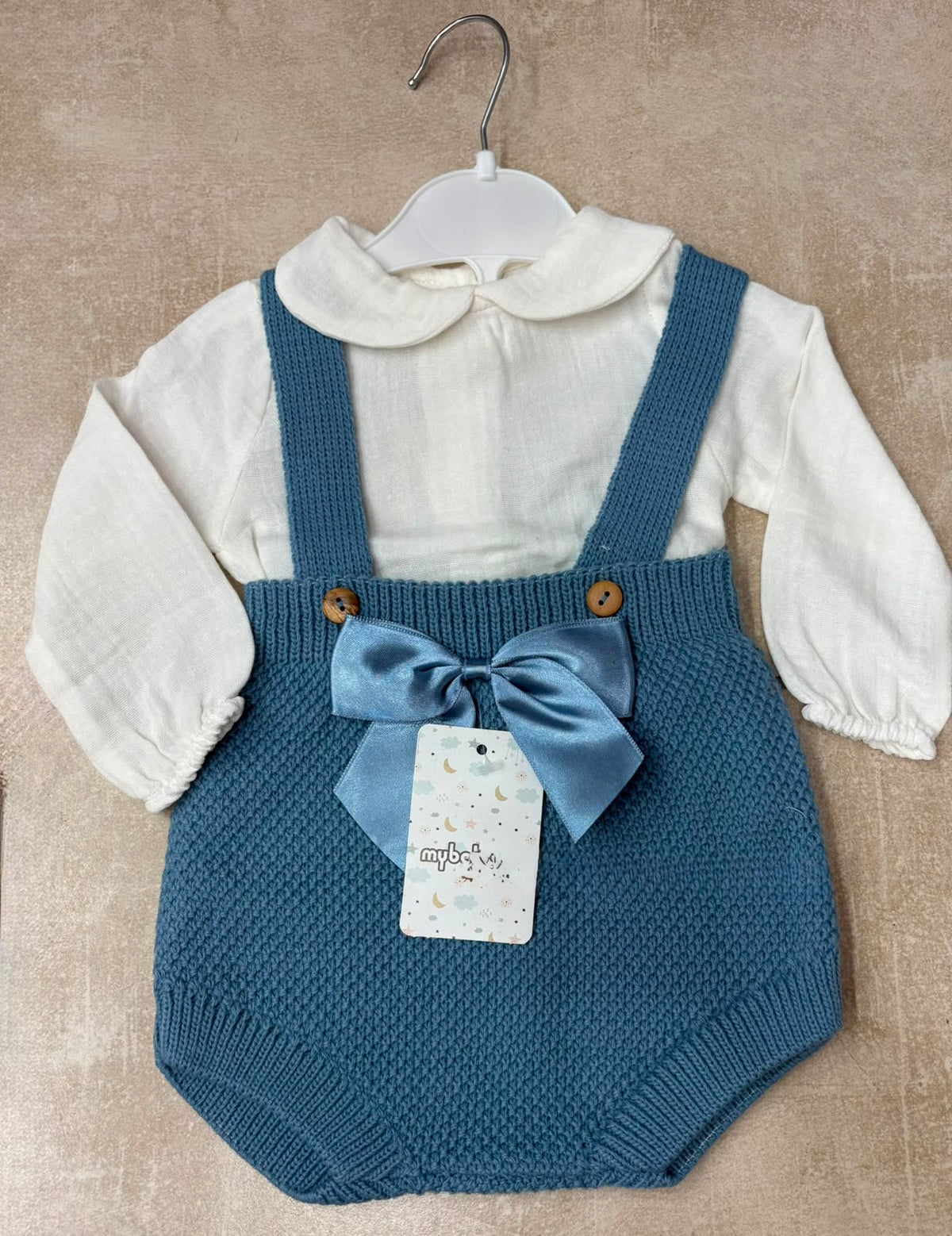 Pagliaccetto Neonato in Maglia con Camicia My Baby Chic – Art. 2480