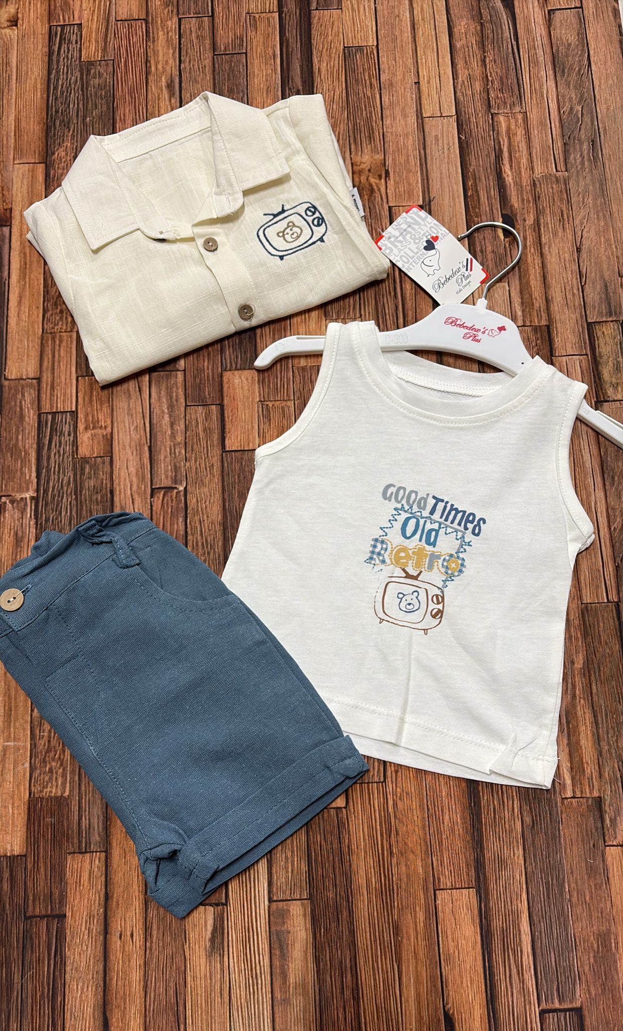 ✨ Completo 3 Pezzi Baby in Cotone – Stile Casual Chic