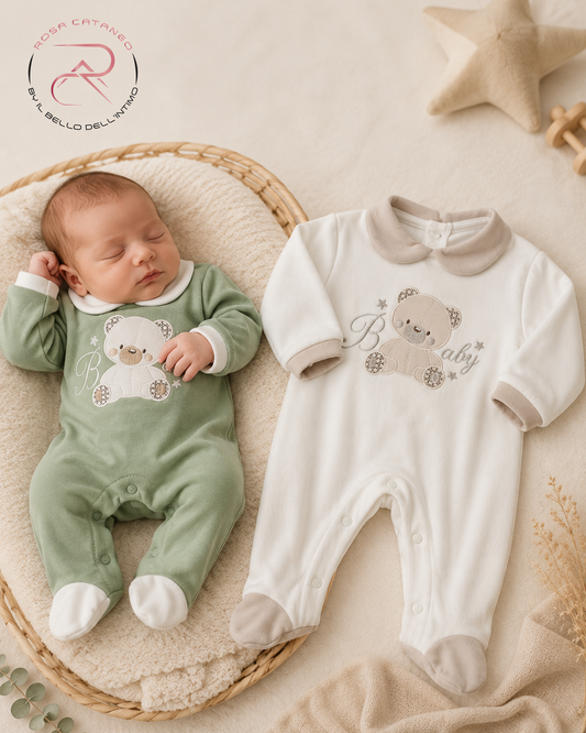 Tutina Neonato in Interlock Caldo Cotone Les Jolies