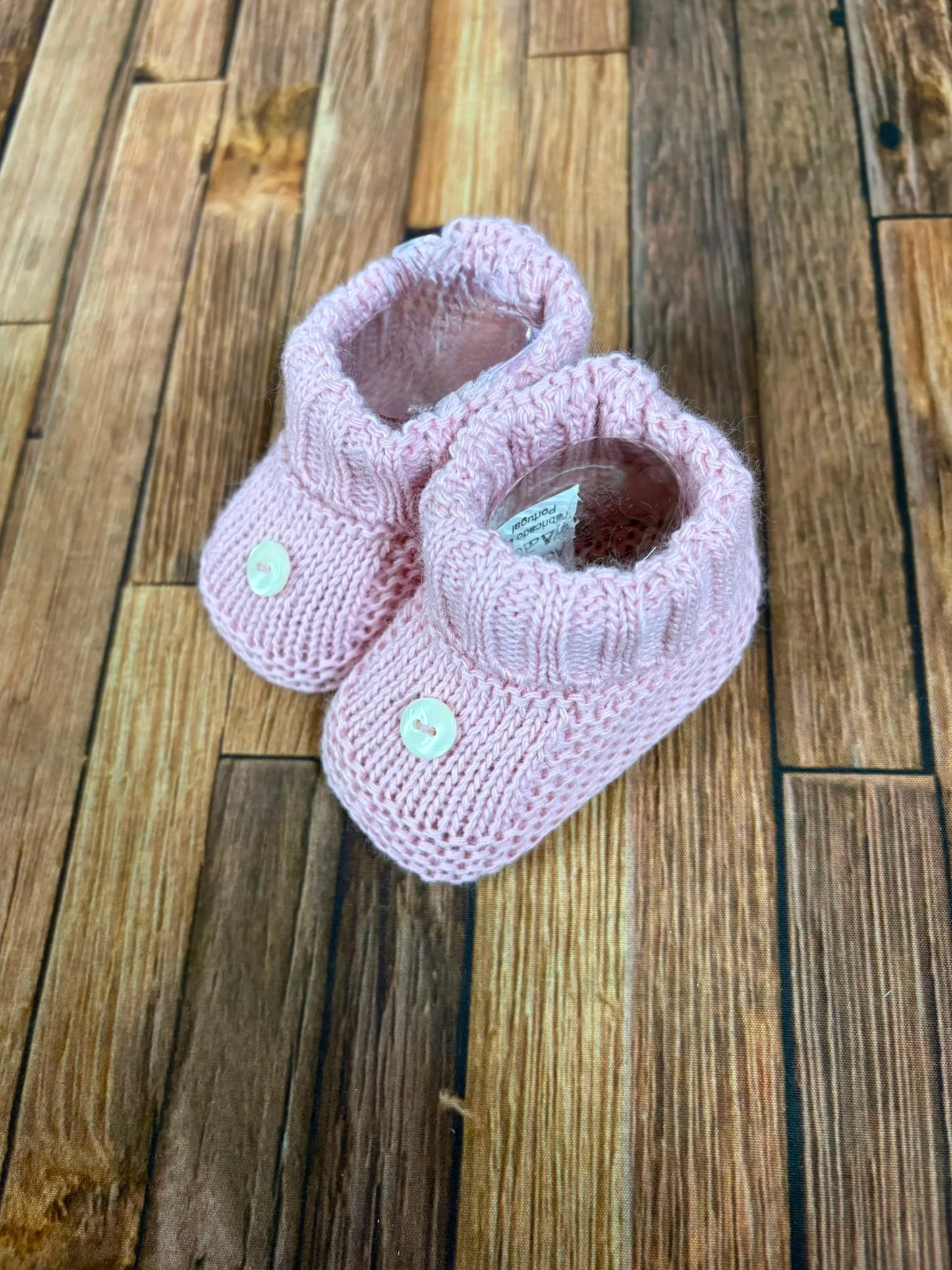 Scarpine Neonato in Lana con Colletto in Pizzo – Modello 6