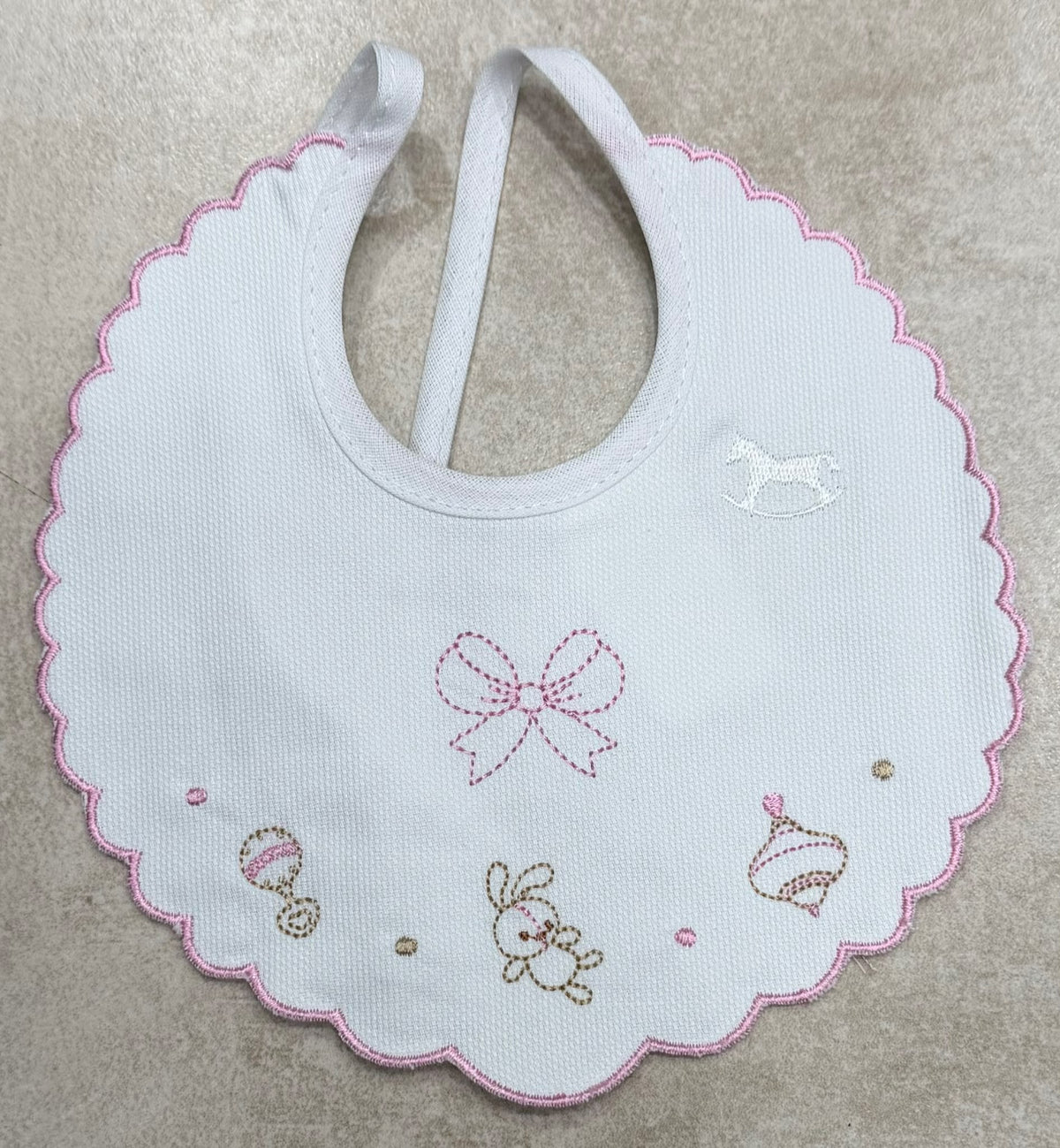 Bavetta Neonato in Piquet Ricamata Mio Piccolo – Art. 103 Dis. 666