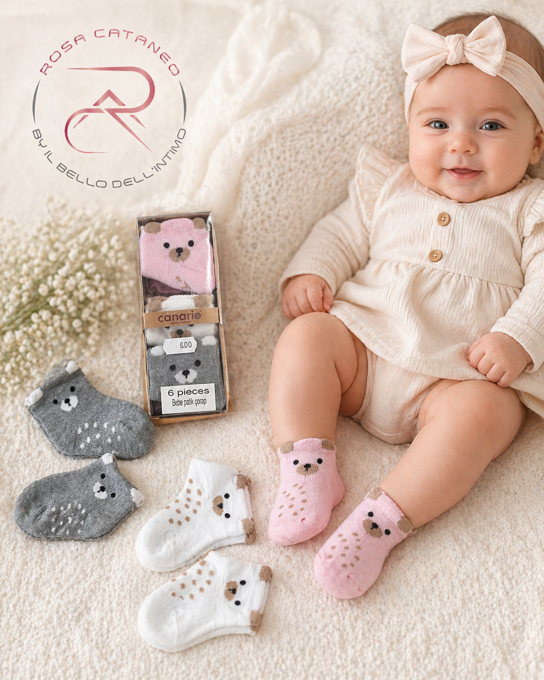 Calzini neonato 0/6 mesi – 6 paia | 100% cotone