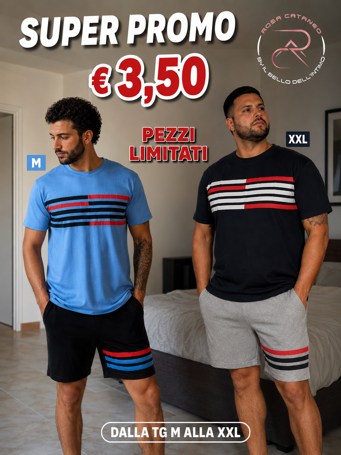 Pigiama Uomo Mezza Manica e Pantaloncino Mastro Bianco – Promo €3,50