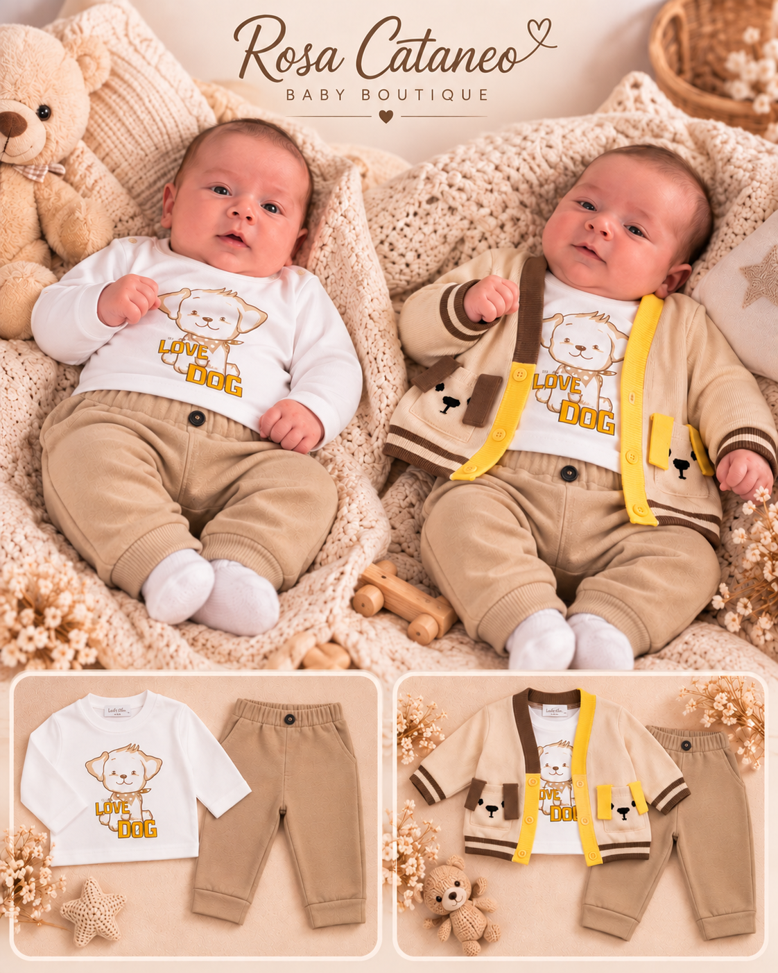 Completo Neonato 3 Pezzi Last Star Mini con Cardigan – Art. NEO-757